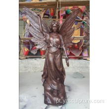 Estátua antiga do anjo de Beonze para a decoração ao ar livre